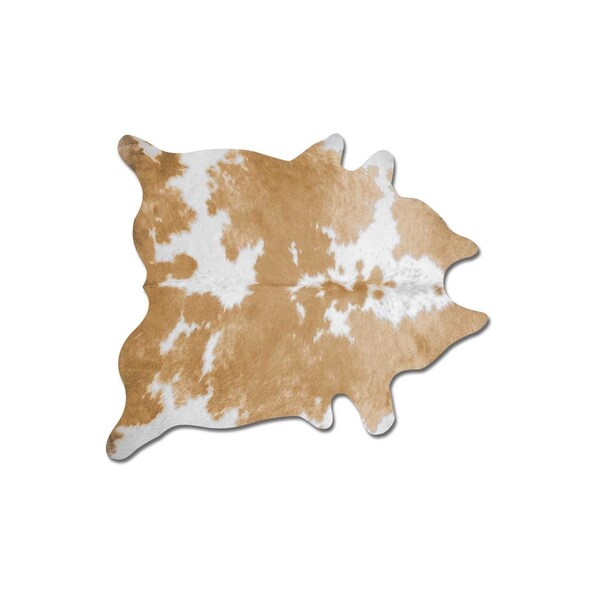 Homeroots 6 x 7 in. Cowhide Rug - Tan & White 316748 - main
